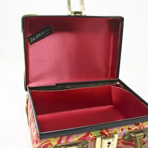 Vintage Saks Fifth Avenue Italy Hard Shell Box Purse Colorful Case - Hey Viv - Picture 7 of 10